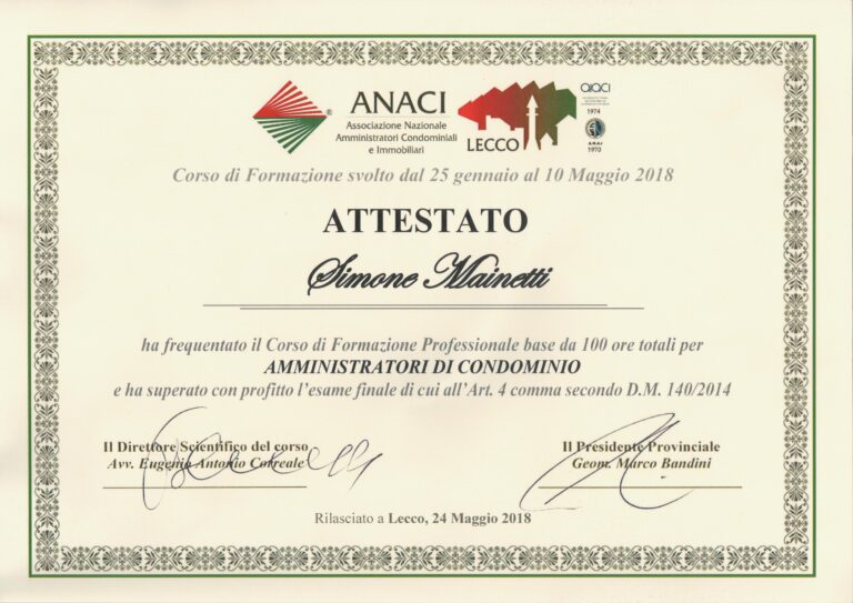 attestato corso base abilitazione 2018